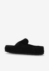 Birkenstock Naples Wrapped Suede Slippers Black 1030795 0-BLACK