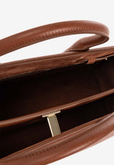 Ferragamo Medium Studio Hammered Leather Handbag Brown 21A112 ST SOFT S NW 786168-NEW COGNAC