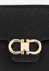 Ferragamo Gancini Leather Zipped Wallet Black 220961 PORTAFOGLIO 785777-NERO