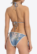 Zimmermann Cascadian Crochet Knit Tri Bikini Blue 4141WSS255 0-TEBLBOFL