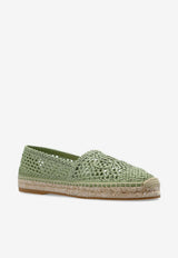 Chloé Isla Logo Espadrilles Green CHC25U10M RG-31J