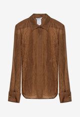 Max Mara Eloisa Long-Sleeved Silk Shirt Brown ELOISA 2521116071-005