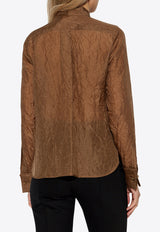 Max Mara Eloisa Long-Sleeved Silk Shirt Brown ELOISA 2521116071-005