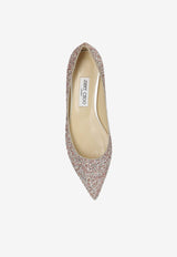 Jimmy Choo Love Glittered Ballet Flats LOVE FLAT CGF-ROSE MIX