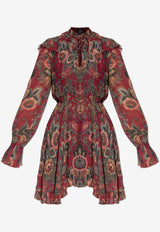 Etro Printed Ruffled Mini Dress Red WRHA0397 99SADF3-X0865