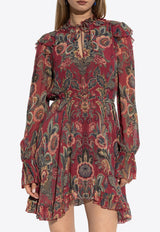 Etro Printed Ruffled Mini Dress Red WRHA0397 99SADF3-X0865