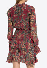 Etro Printed Ruffled Mini Dress Red WRHA0397 99SADF3-X0865