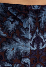 Etro High-Rise Velvet Flared Pants Navy WREA0026 99JJD10-S9883