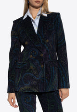 Etro Paisley Jacquard Corduroy Blazer Navy WRCA0010 99SAEE3-X0887