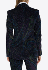 Etro Paisley Jacquard Corduroy Blazer Navy WRCA0010 99SAEE3-X0887