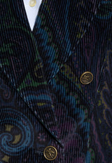 Etro Paisley Jacquard Corduroy Blazer Navy WRCA0010 99SAEE3-X0887