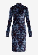 Etro Paisley Jacquard Velvet Dress Navy WRHA0237 99JJD10-S9883