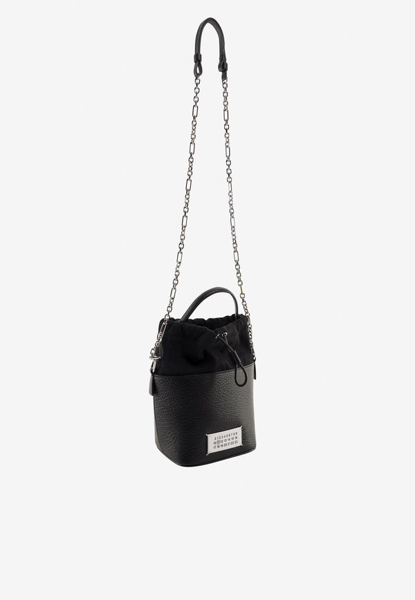 Maison Margiela  Mini Logo Patch Leather Bucket Bag Black S61WG0035P4348T8013_Black_29842206