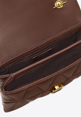 Versace Mini Kleio Quilted Leather Crossbody Bag Brown 1017740 1A12975 1ND3V