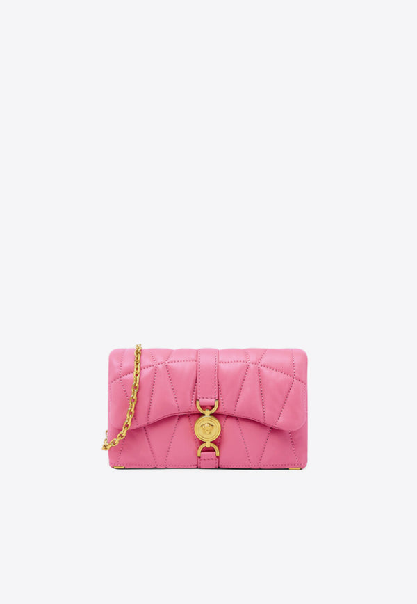 Versace Mini Kleio Quilted Leather Crossbody Bag Pink 1017740 1A12975 1PV9V
