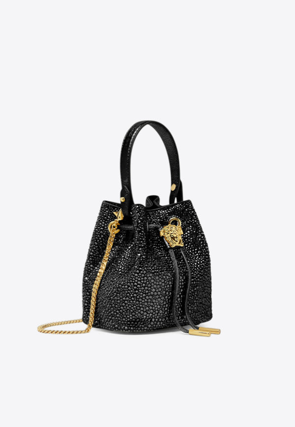 Versace Mini La Medusa Crystal Bucket Bag Black 1017754 1A14318 1B00V