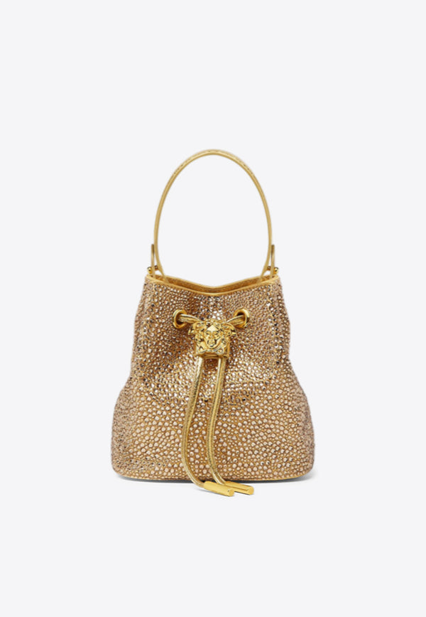 Versace Mini La Medusa Crystal Bucket Bag Gold 1017754 1A14318 1Y83V