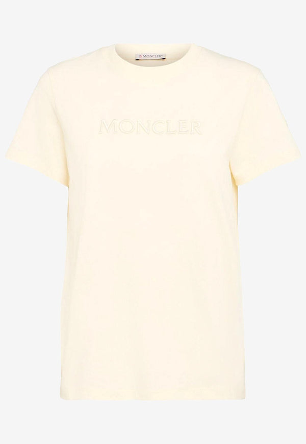 Moncler Logo Patch Short-Sleeved T-shirt Cream K20938C0001289AUO037_Cream_29857669