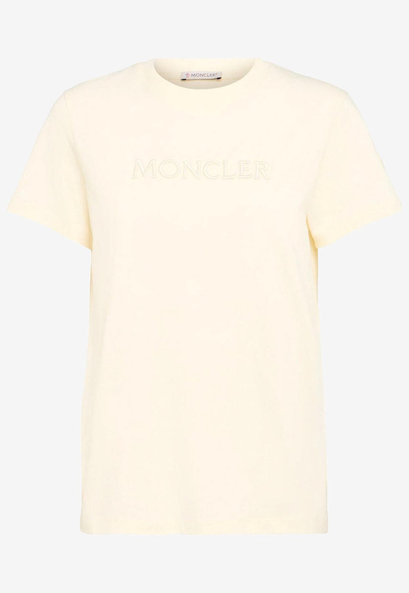 Moncler Logo Patch Short-Sleeved T-shirt Cream K20938C0001289AUO037_Cream_29857669