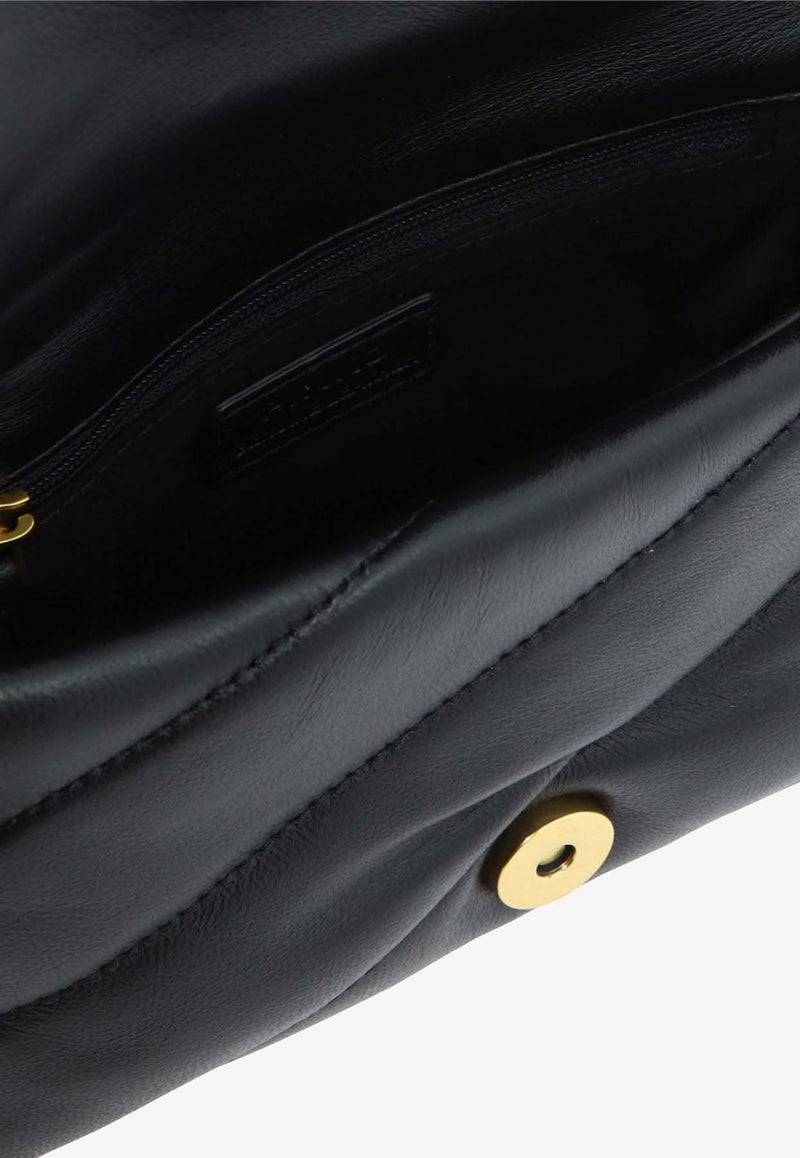 PINKO Baby Love Puff Maxi Quilt Leather Crossbody Bag Black 100040A0F2Z99Q_82782