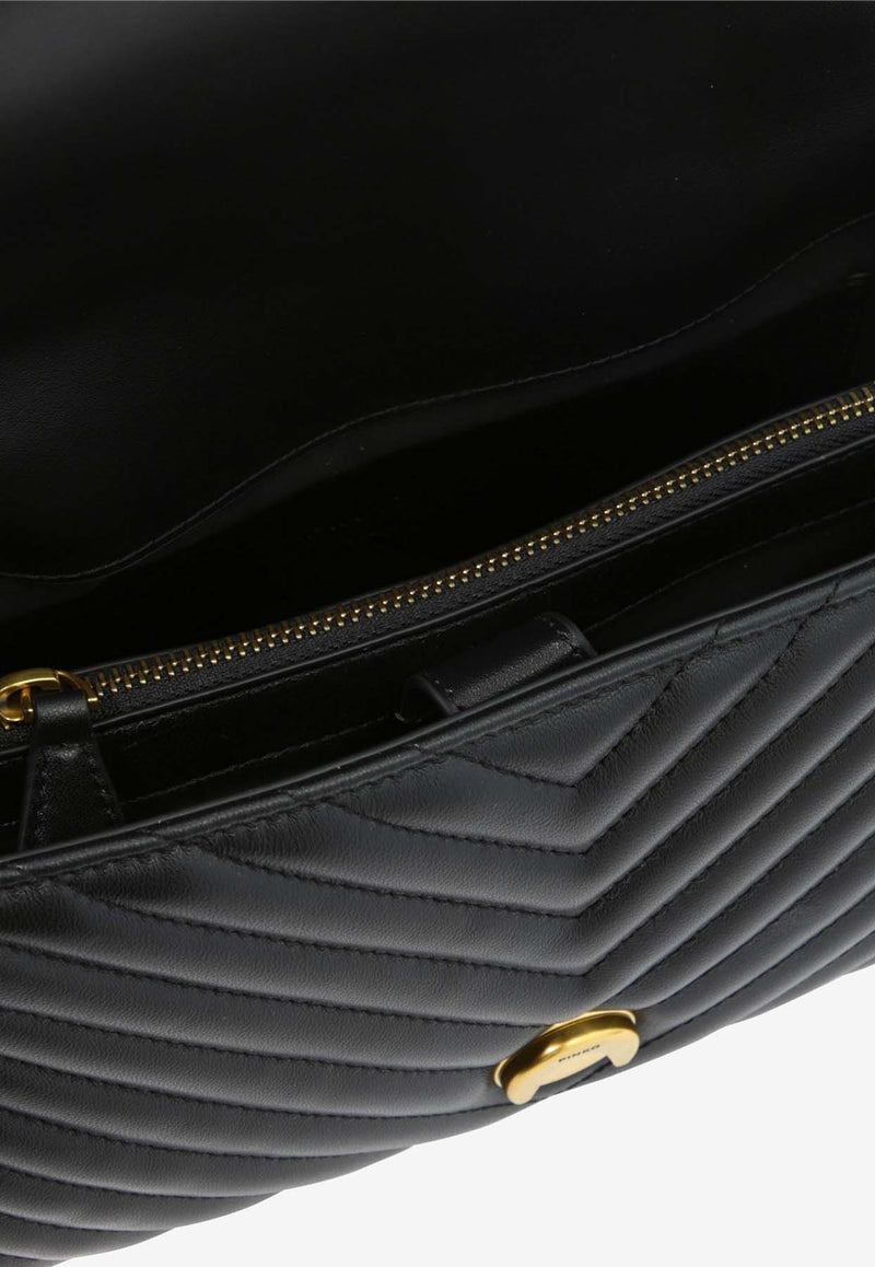 PINKO Classic Lady Love Quilted Leather Top Handle Bag Black 100043A0GKZ99Q_82654