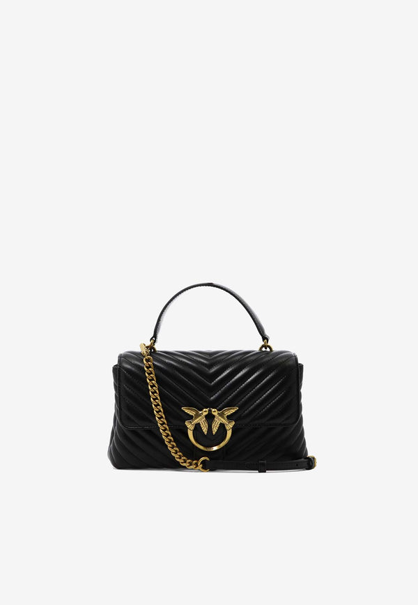 PINKO Classic Lady Love Quilted Leather Top Handle Bag Black 100043A0GKZ99Q_82654