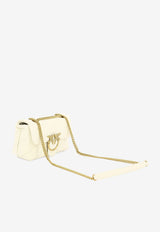 PINKO Small Love Puff Crossbody Bag in Nappa Leather Cream 100039A0F2Z14Q_82651