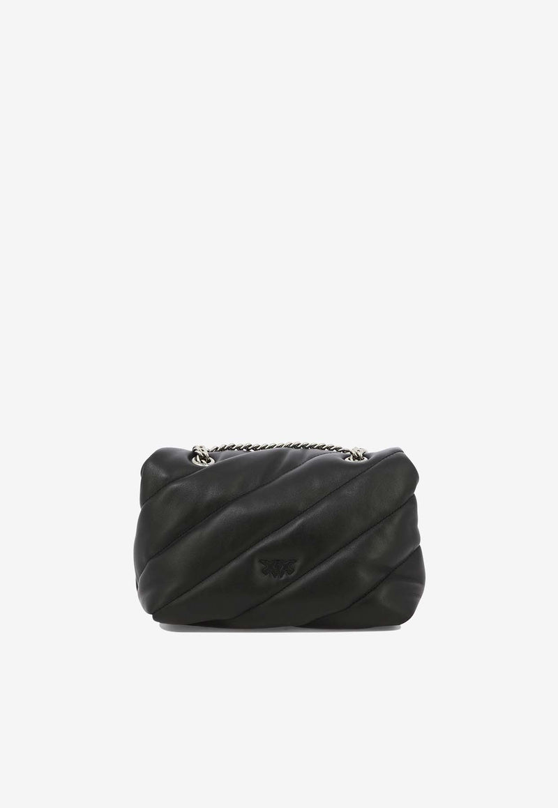PINKO Mini Love Puff Maxi Quilt Leather Crossbody Bag Black 100039A0F2Z99O_82645
