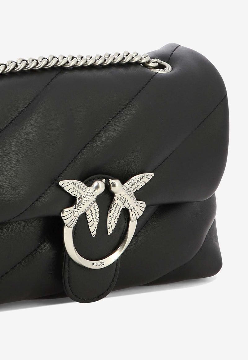 PINKO Mini Love Puff Maxi Quilt Leather Crossbody Bag Black 100039A0F2Z99O_82645