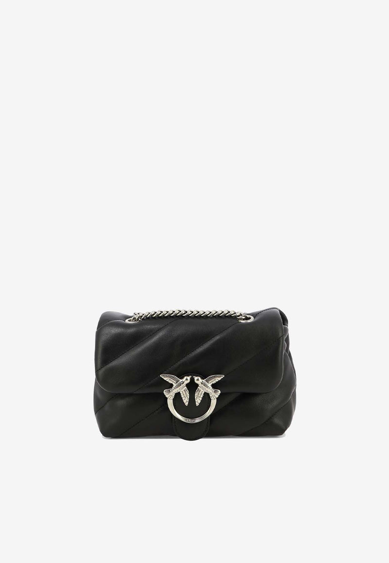 PINKO Mini Love Puff Maxi Quilt Leather Crossbody Bag Black 100039A0F2Z99O_82645