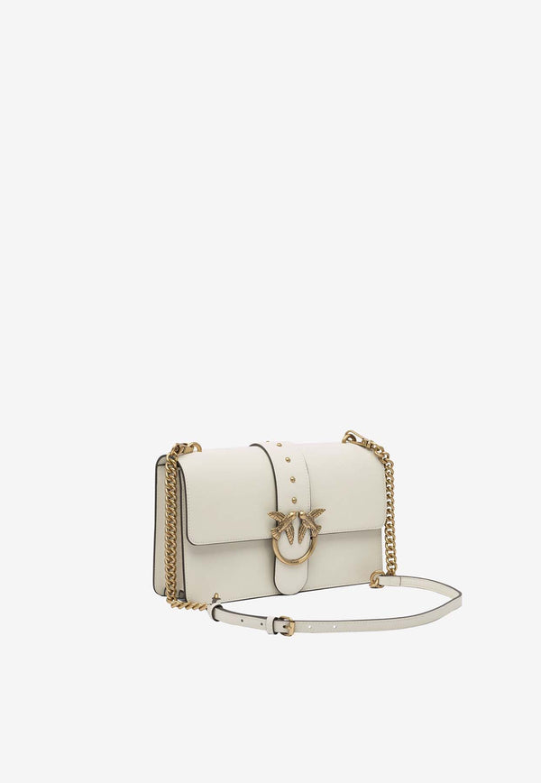 PINKO Medium Love Bag One Leather Crossbody Bag White 105857A0F1Z14Q_82972