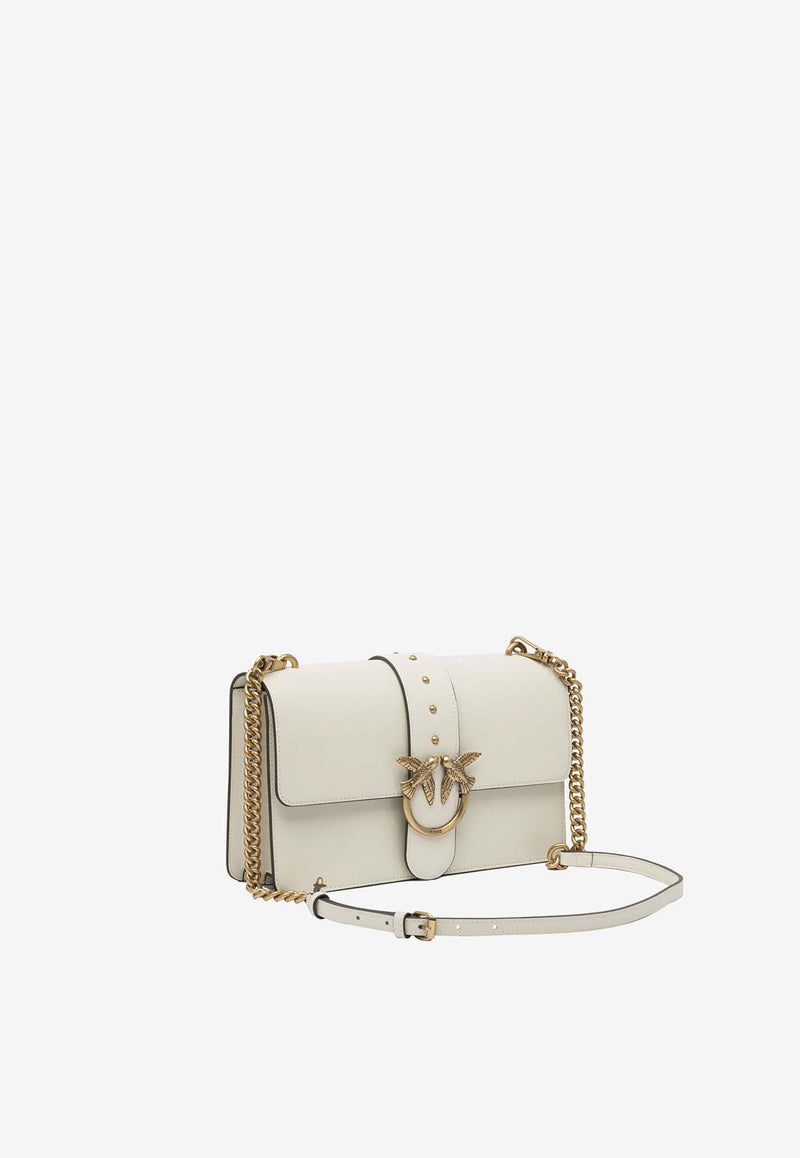 PINKO Medium Love Bag One Leather Crossbody Bag White 105857A0F1Z14Q_82972