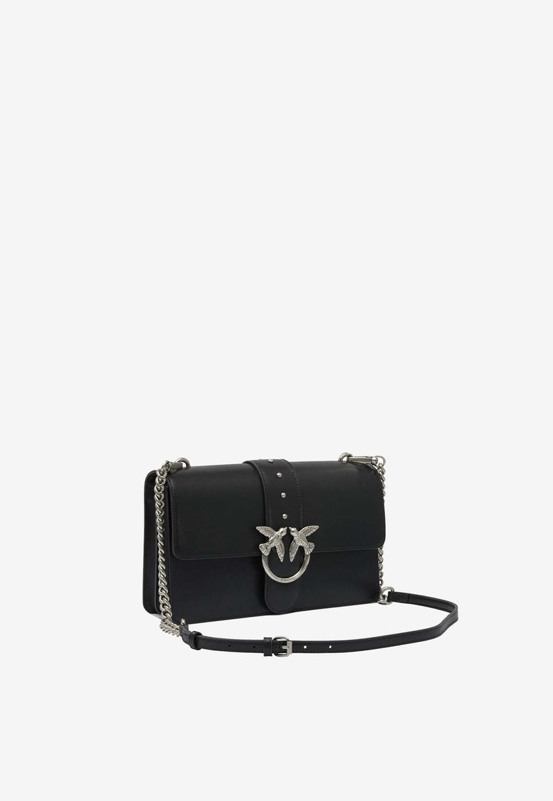 PINKO Medium Love One Leather Shoulder Bag Black 105857A0F1Z99O_82960