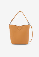 Longchamp XS Le Roseau Leather Bucket Bag Camel 10314HFP371_NOIX_29851243