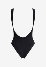 Square-Neck Crinkled One-Piece Swimsuit