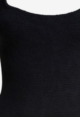 Square-Neck Crinkled One-Piece Swimsuit