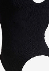 Square-Neck Crinkled One-Piece Swimsuit