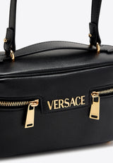 Versace Logo Tag Leather Vanity Bag Black 1018300 1A13171 1B00V