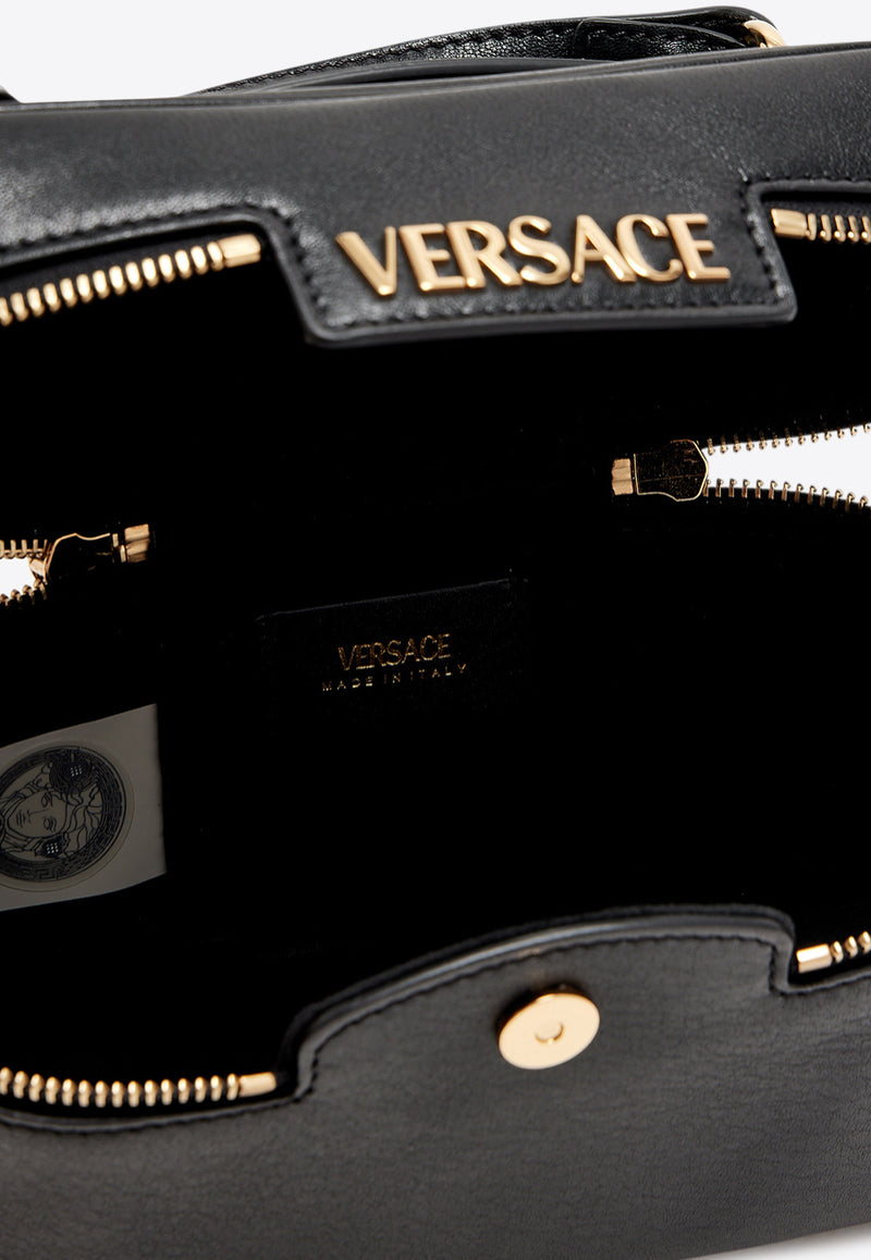 Versace Logo Tag Leather Vanity Bag Black 1018300 1A13171 1B00V