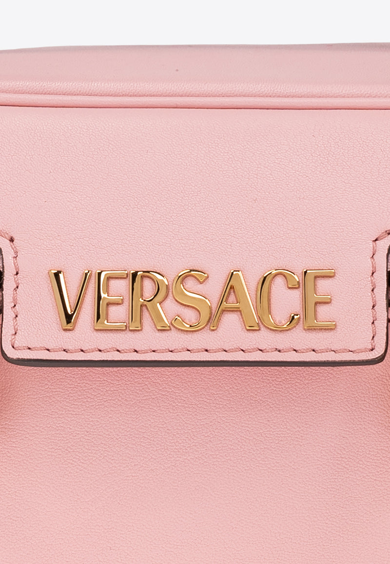 Versace Logo Tag Leather Vanity Bag Pink 1018300 1A13171 1PG4V