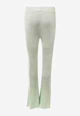 Jil Sander Ribbed High-Waist Flared Pants Green J02KA0187J18287_334_Green_29848090