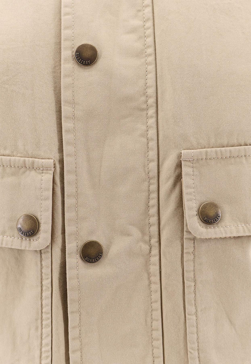 Burberry Corduroy-Collar Cropped Jacket Beige 8105513_A1435_Beige_29845429