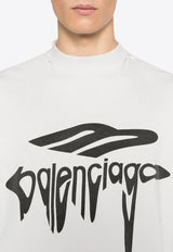 Balenciaga 3B Liquified Logo Print T-shirt White 787349TRVS8_9081_DIRTYWHITEBLACK_32772854