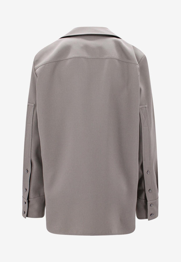 Jil Sander Wool Long-Sleeved Wrap Shirt Green J02DL0154J40002_317_Green_29845265