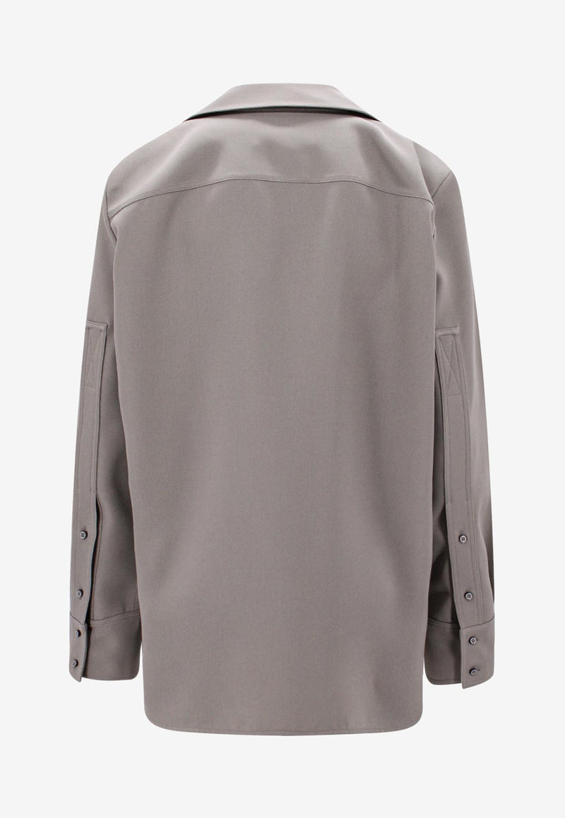 Jil Sander Wool Long-Sleeved Wrap Shirt Green J02DL0154J40002_317_Green_29845265