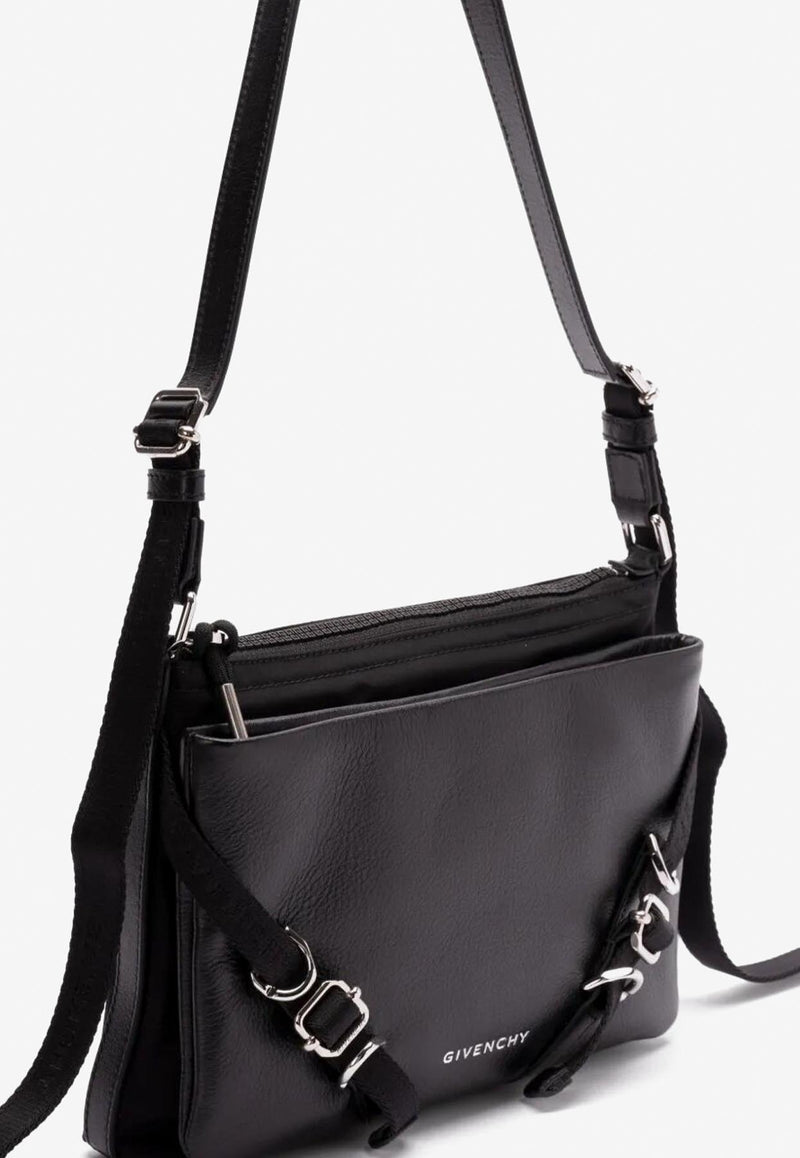 Givenchy Voyou Grained Leather Messenger Bag Black BKU04WK1ZV_001_Black_32772772