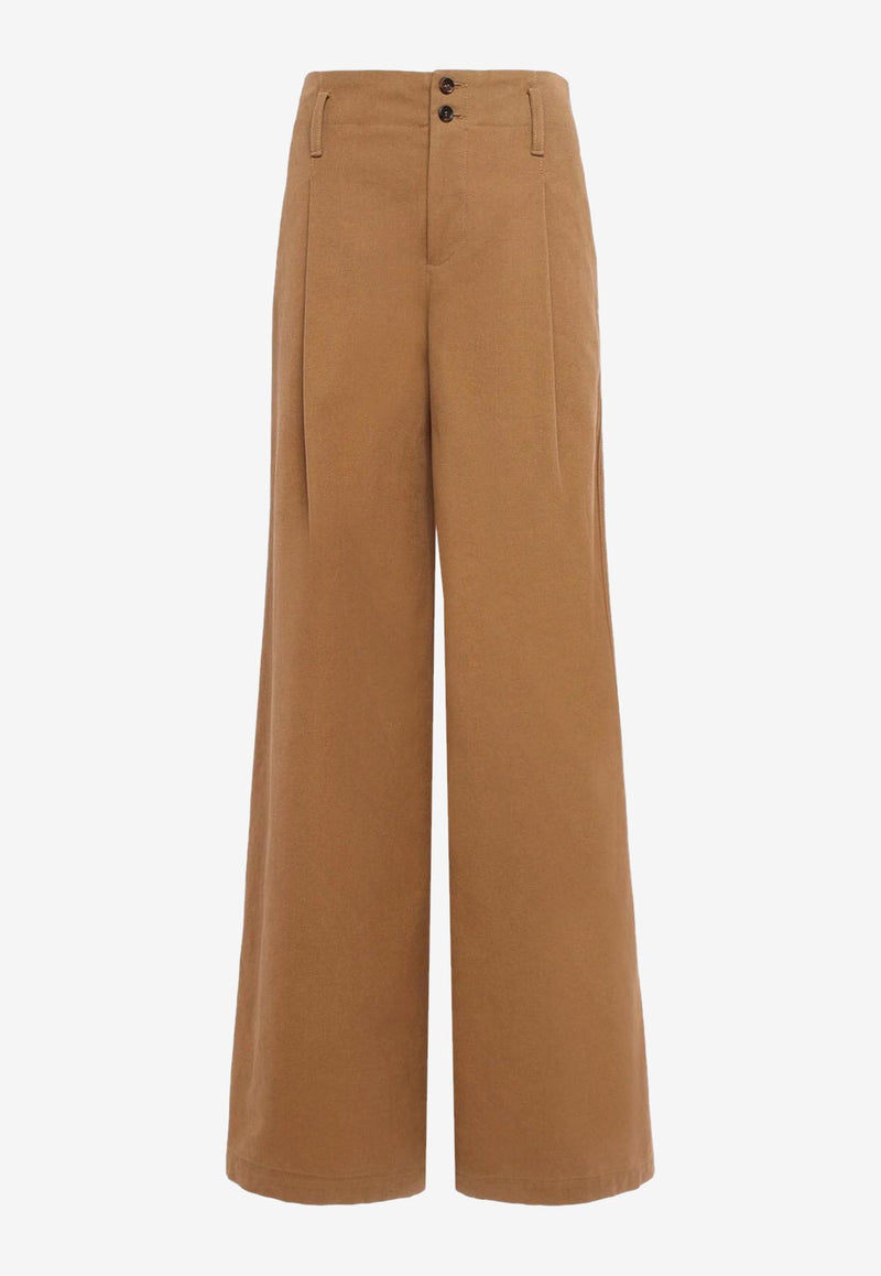 Chloé Essential Wide-Leg Pants Brown CH25APA11365208_Mustard Brown_32772864