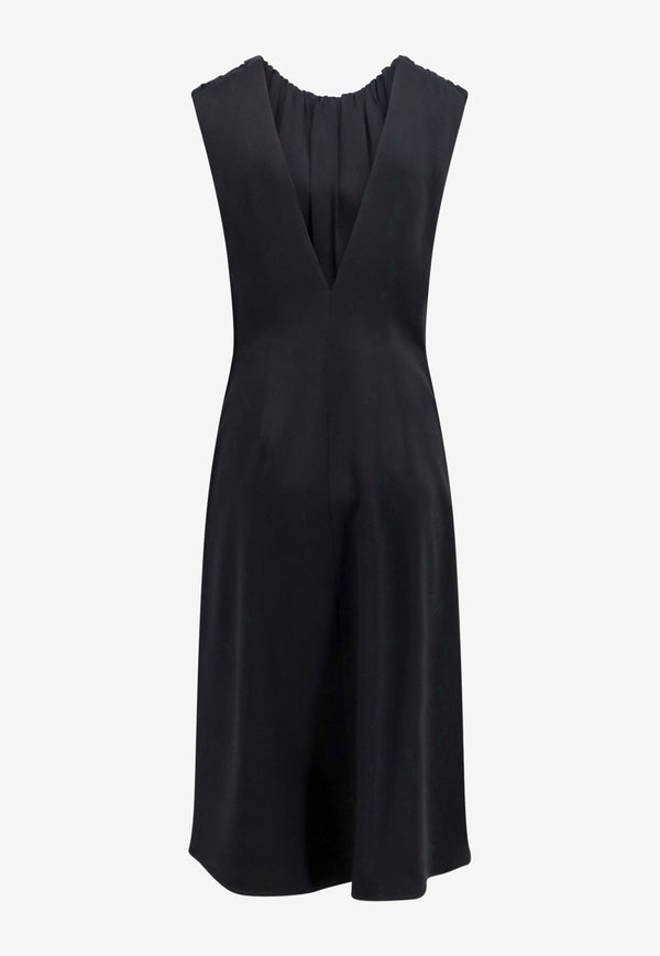 Jil Sander Satin Draped Midi Dress Black J01CT0161J76018_001_Black_29846974