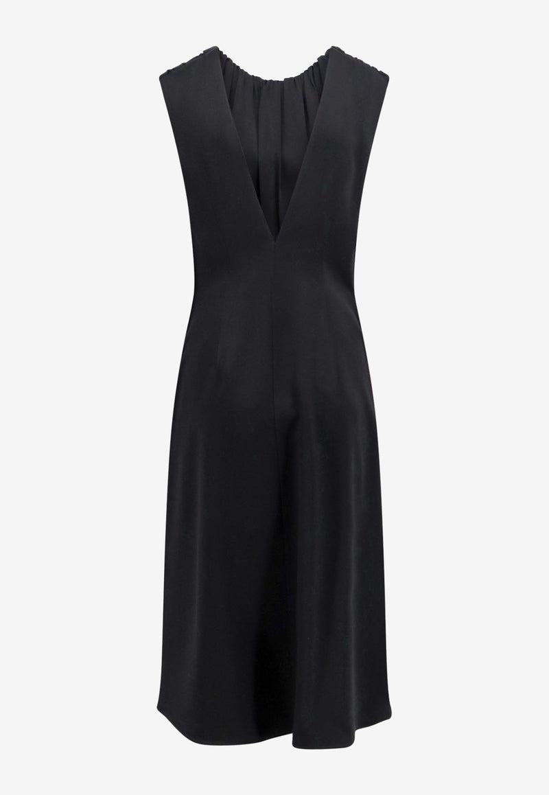 Jil Sander Satin Draped Midi Dress Black J01CT0161J76018_001_Black_29846974