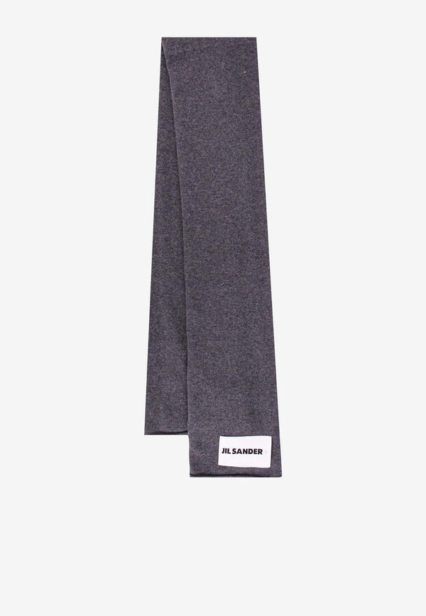 Jil Sander Cashmere Scarf with Logo-Label Gray J47TE0018J13204_030_Grey_29843446
